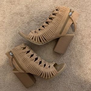Open toe ankle booties